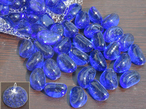 BLUE skleněné valouny/dekorační kameny