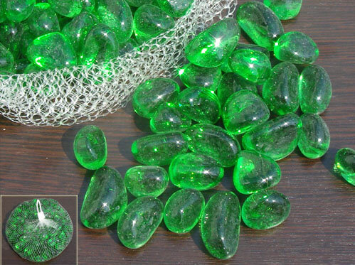 GREEN skleněné valouny/dekorační kameny