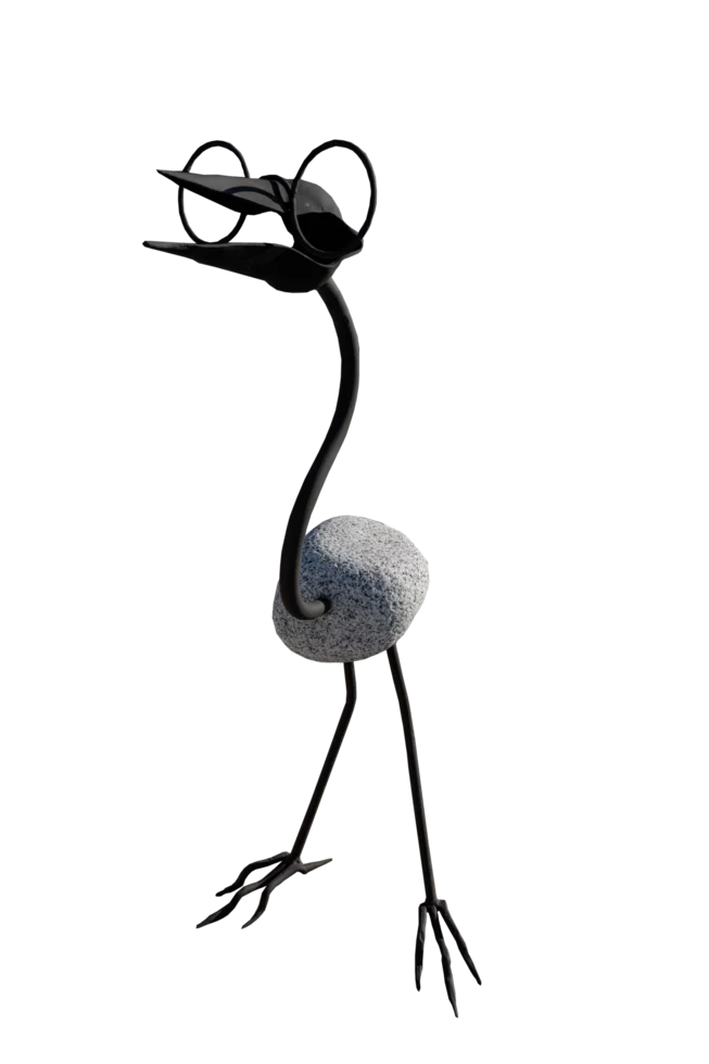 Kamenný pták s brýlemi