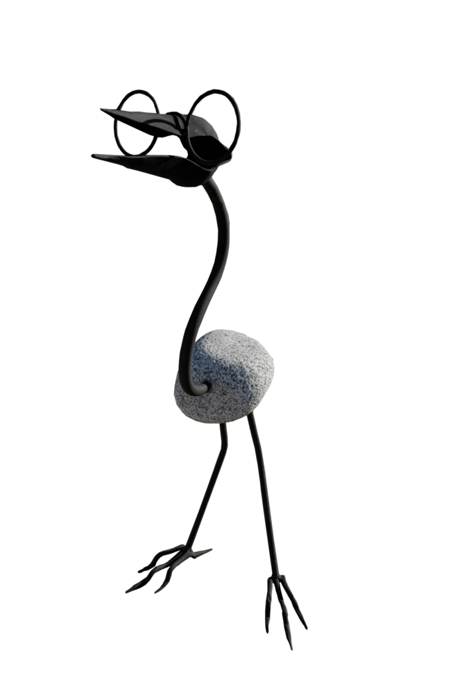 Kamenný pták s brýlemi