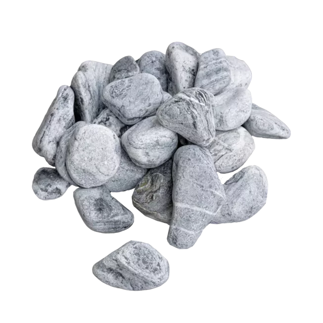 Mramor SILVER M81 dekorační valouny / okrasné kamenivo