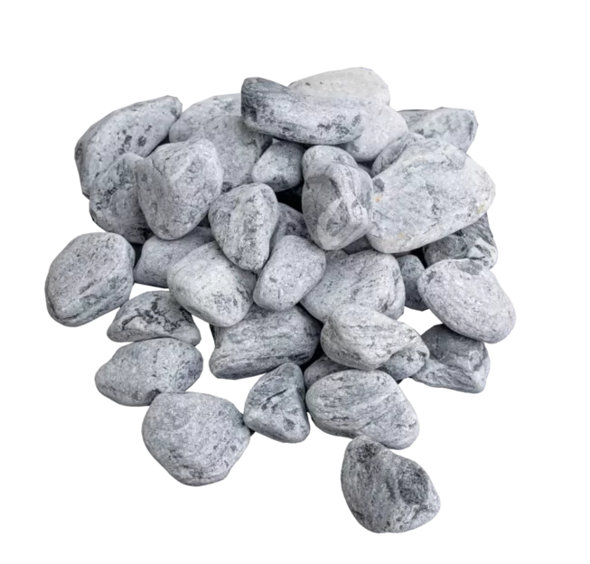 Mramor SILVER M81 dekorační valouny / okrasné kamenivo