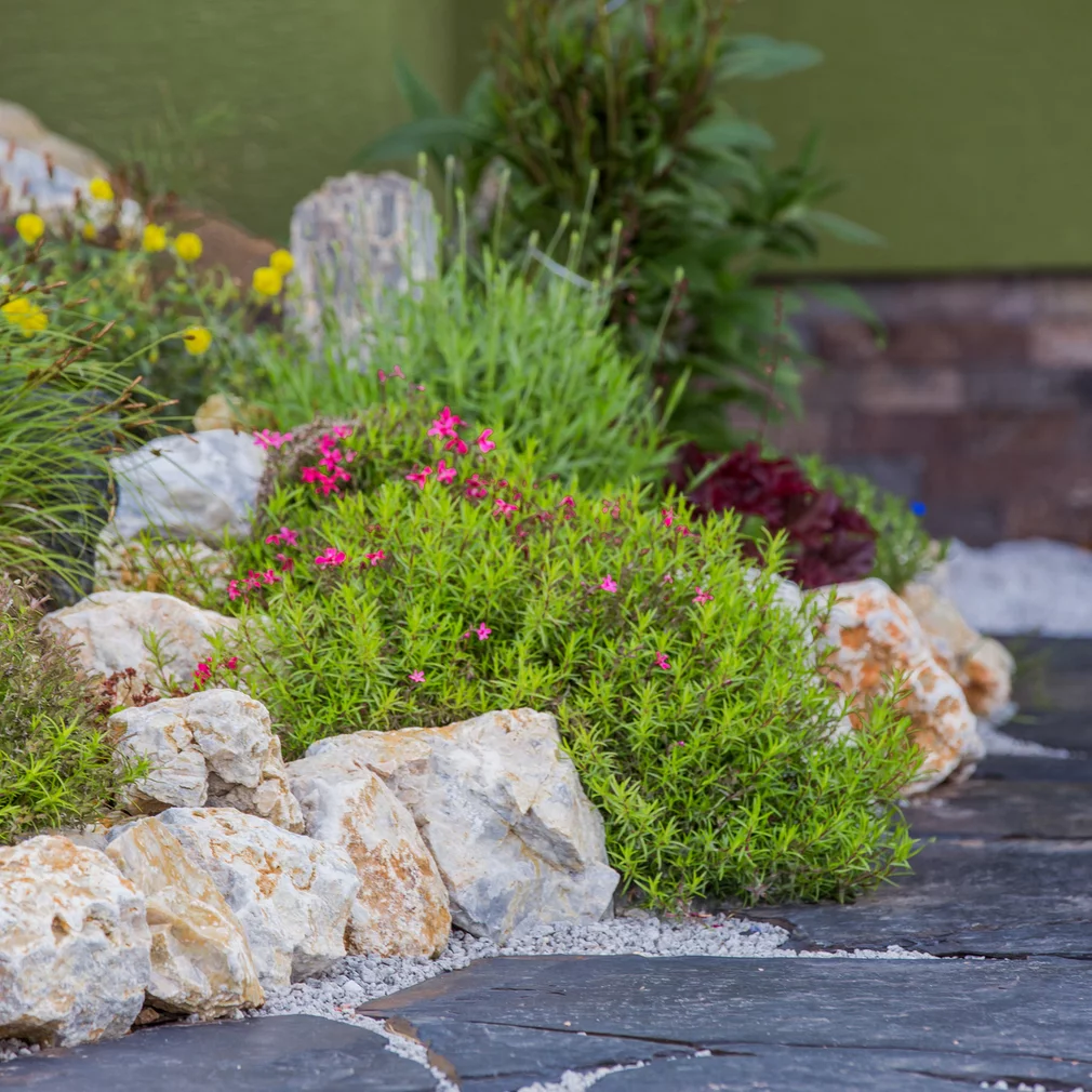 Přírodní kámen v zahrade