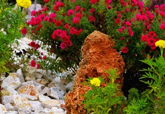 Štěrky a valouny v okrasné skalce