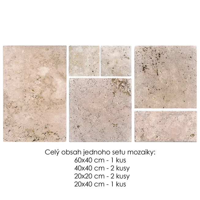 Travertin Antik COFFEE ATR55 mozaika - obklad/dlažba