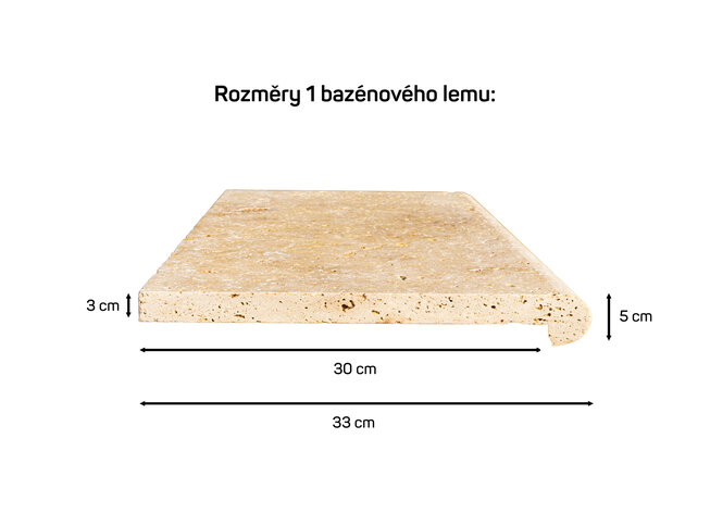 Travertin ATR22 bazénový lem s nosem
