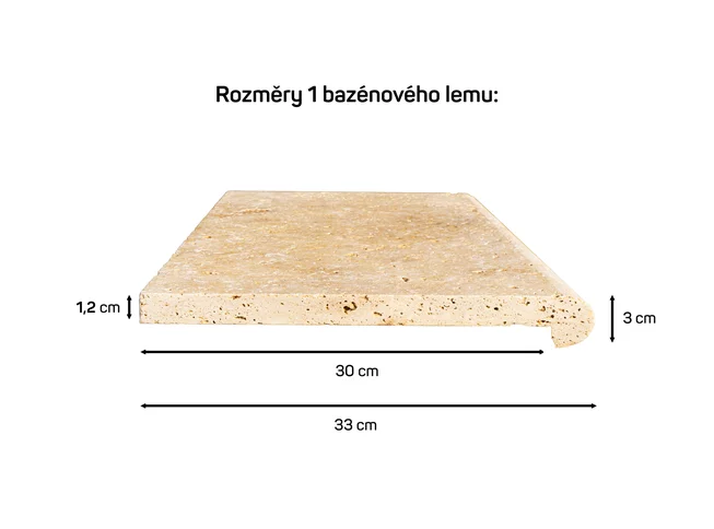 Travertin ATR22 bazénový lem s nosem