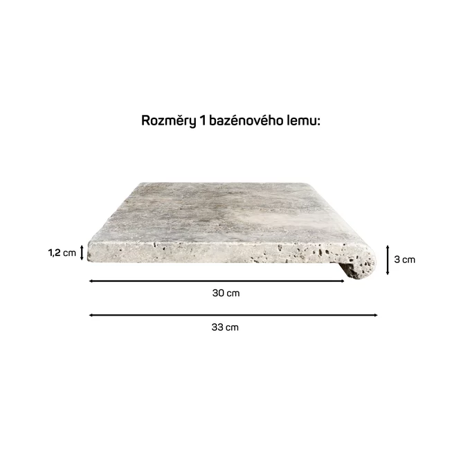 Travertin BLUE SKY ATR73 bazénový lem s nosem