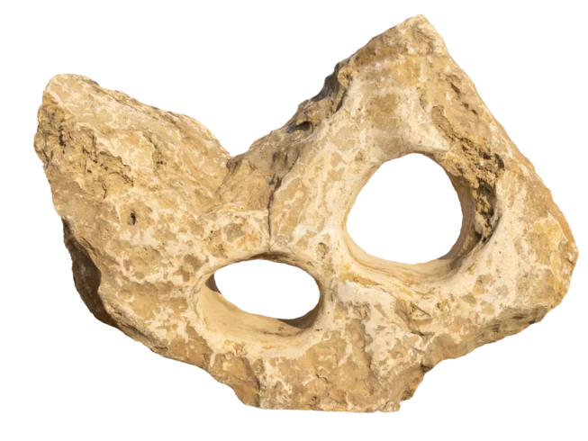 Travertin děravý TR51 podřezaný solitérní kámen