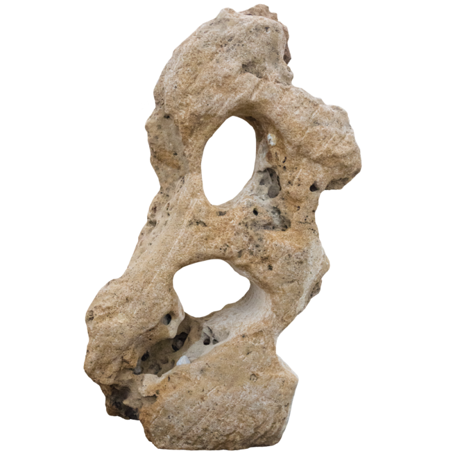 Travertin děravý TR51 podřezaný solitérní kámen