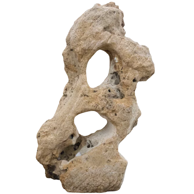 Travertin děravý TR51 podřezaný solitérní kámen