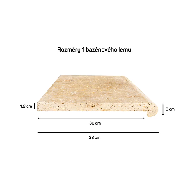 Travertin LIGHT ATR22 bazénový lem s nosem