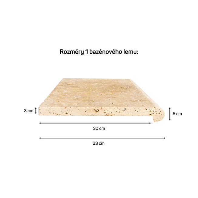 Travertin LIGHT ATR22 bazénový lem s nosem