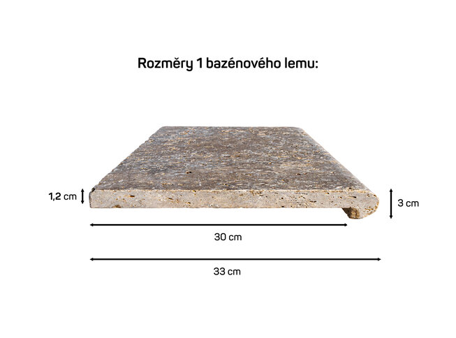 Travertin MOCCA ATR56 bazénový lem s nosem