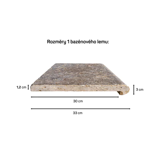 Travertin MOCCA ATR56 bazénový lem s nosem