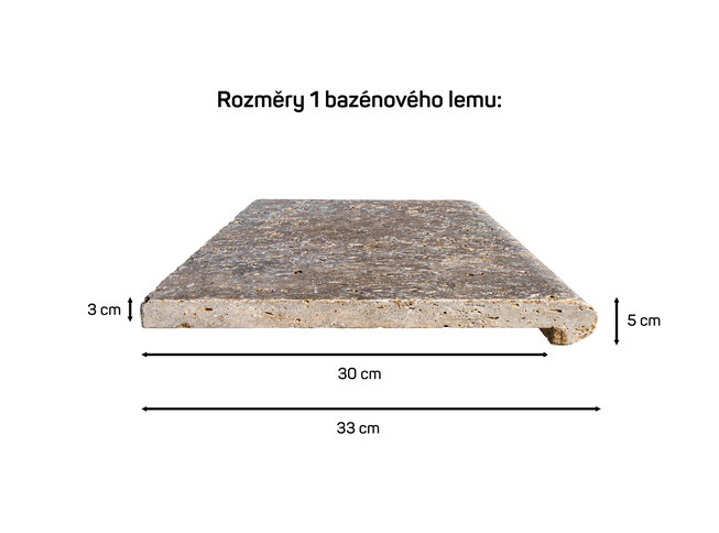 Travertin MOCCA ATR56 bazénový lem s nosem
