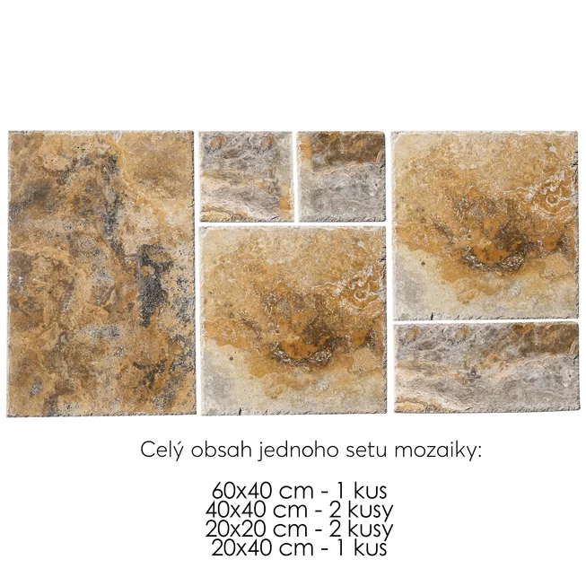 Travertin TR98 WAVE mozaika - obklad/dlažba