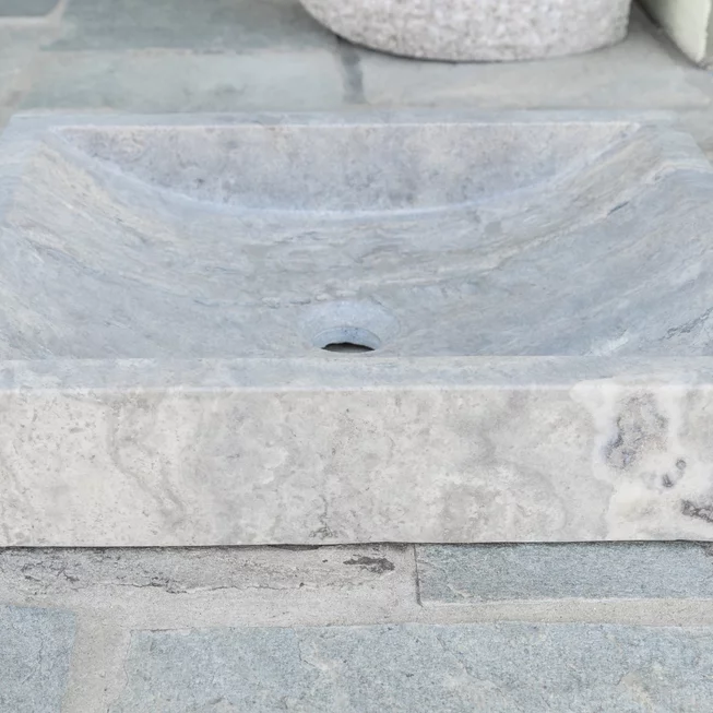 Travertin umyvadlo hranaté BLUE SKY TR73