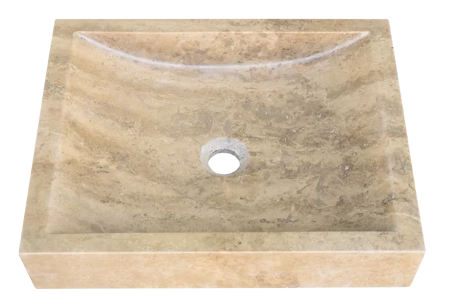 Travertin umyvadlo hranaté COFFEE TR55