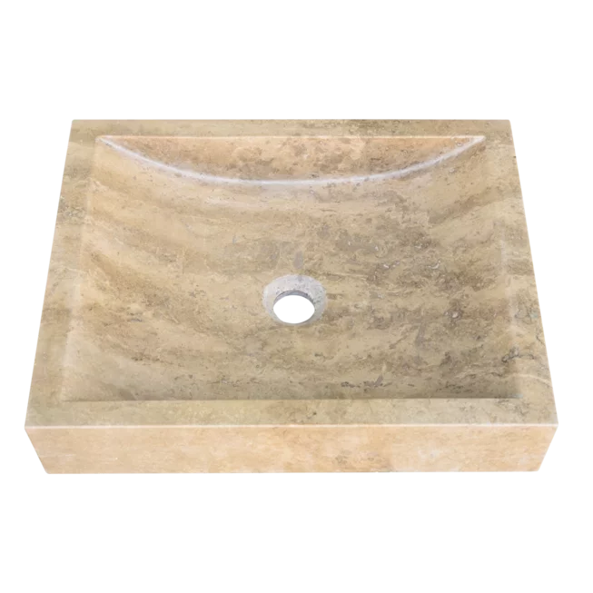 Travertin umyvadlo hranaté COFFEE TR55