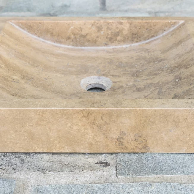 Travertin umyvadlo hranaté COFFEE TR55