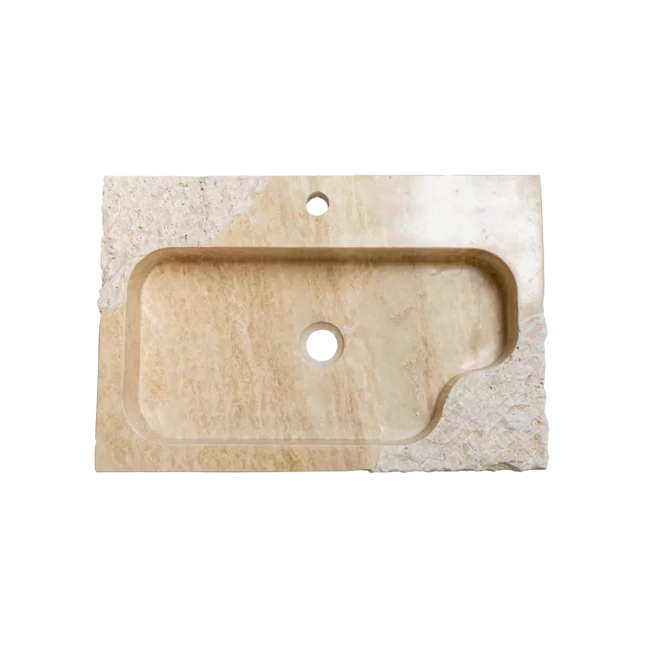 Travertin umyvadlo leštěné hranaté TR22