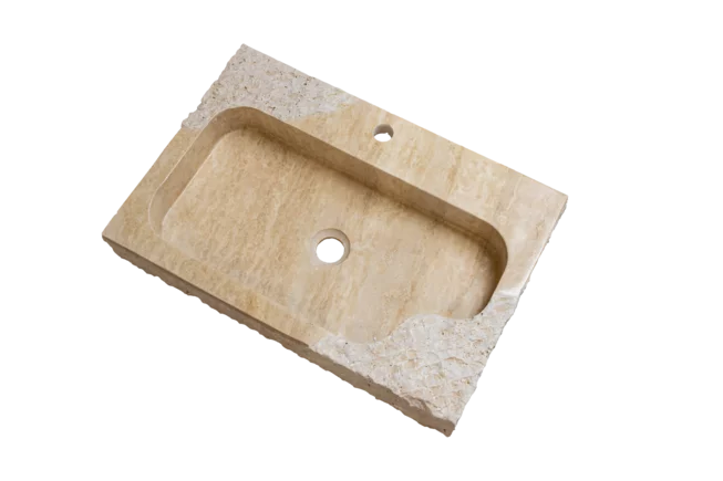 Travertin umyvadlo leštěné hranaté TR22