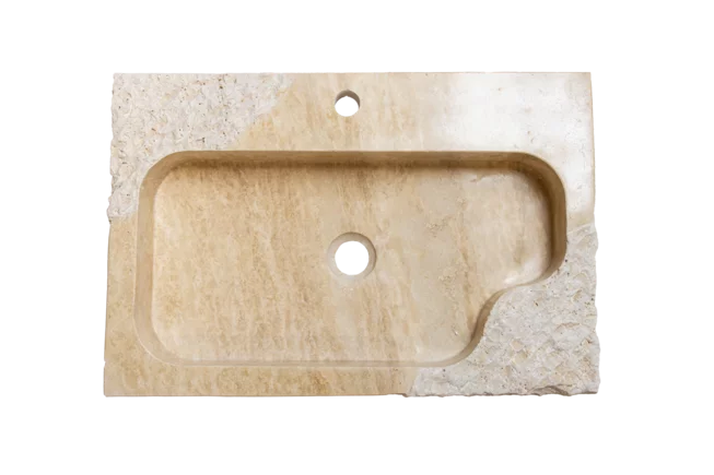 Travertin umyvadlo leštěné hranaté TR22