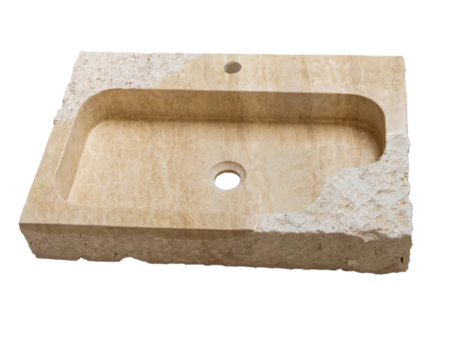 Travertin umyvadlo leštěné hranaté TR22