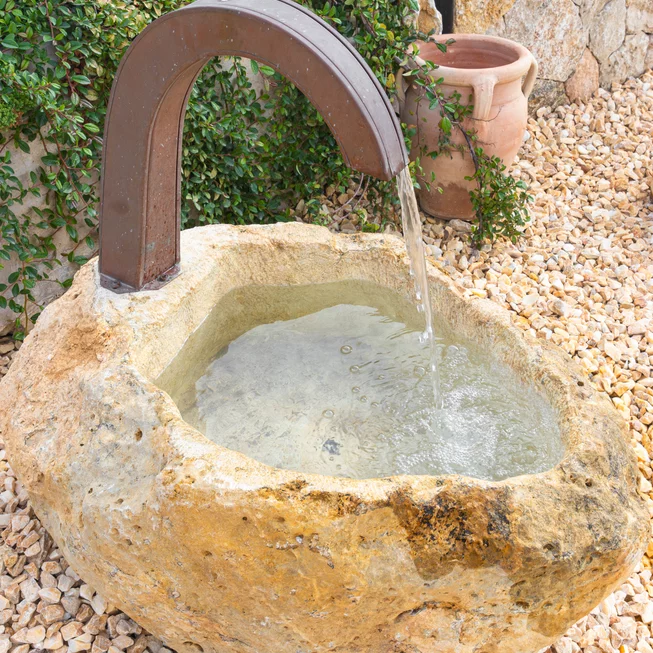Travertin vana “S“ TR51 fontána z kamene/umyvadlo