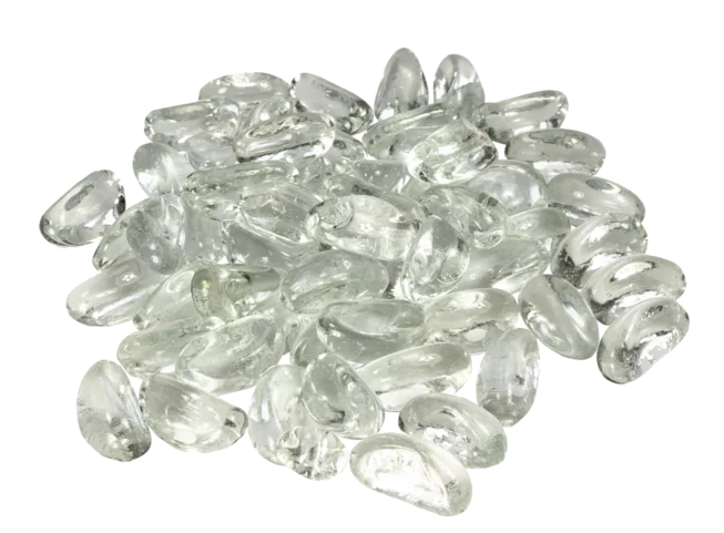 WHITE skleněné valouny/dekorační kameny