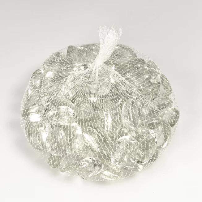 WHITE skleněné valouny/dekorační kameny